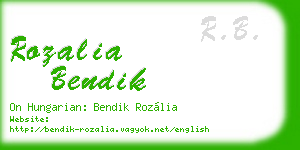 rozalia bendik business card